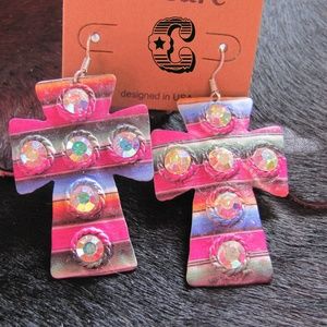 TREASURES SERAPE CROSS WITH BLING AND SPARKLE